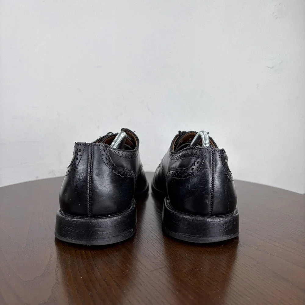 Allen Edmonds Sandford Shoes Men's 9 E Black Leather Cap Toe Brogue Oxford Dress
